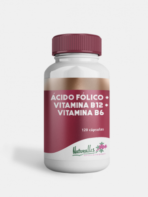 Ácido Fólico 5mg + Vitamina B12 2mg + Vitamina B6 10mg